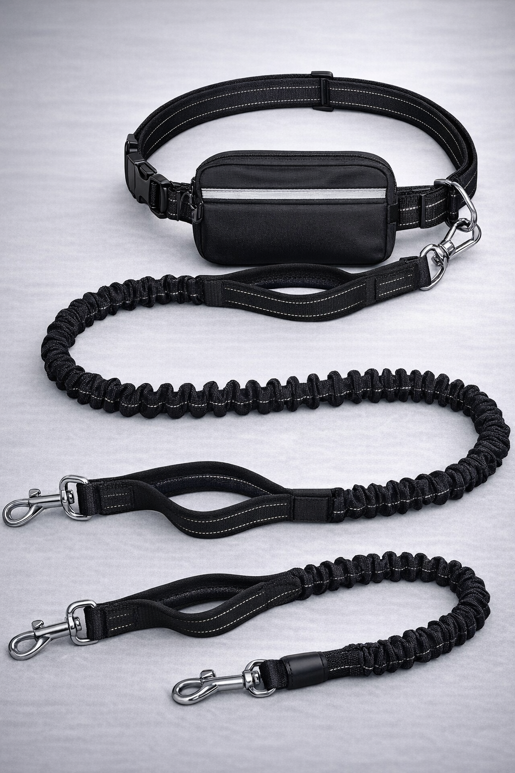 City-Runner: Hands-Free Bungee Leash & Tech-Pouch