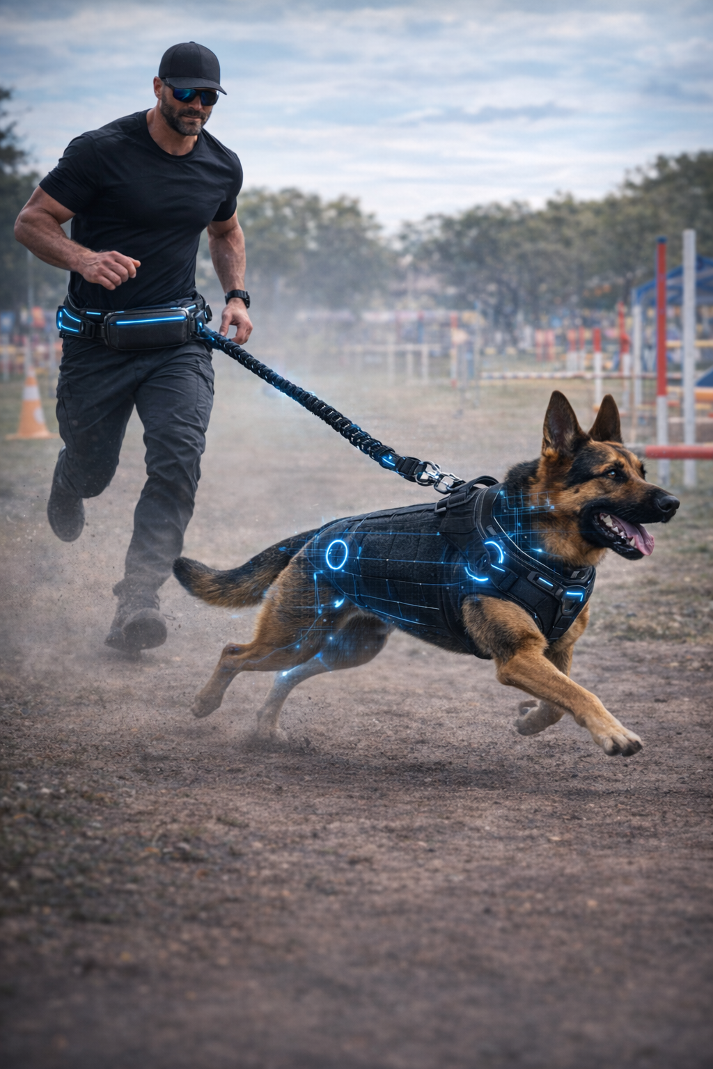 City-Runner: Hands-Free Bungee Leash & Tech-Pouch